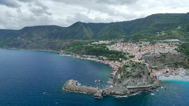 Scilla from a drone, Calabria, Italy