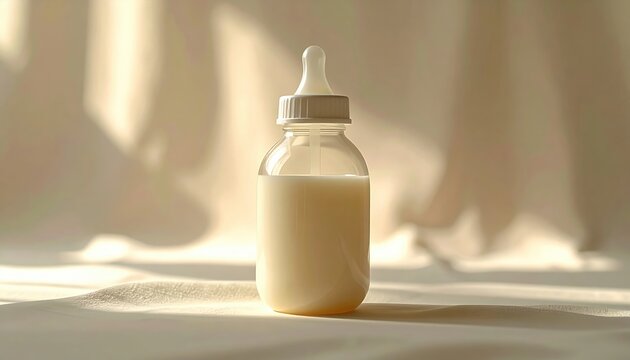 baby bottle simple catalog product photo, subtle soft lighting
