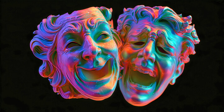 abstract fractal face mask background, ai generated.