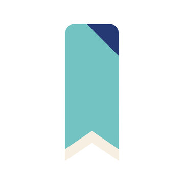 Teal bookmark graphic with rounded top