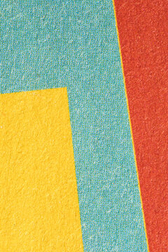 Yellow, Turquoise and Red Printed Shapes