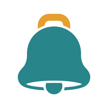 Teal and yellow bell icon