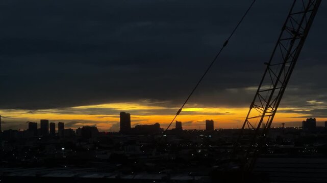 sunset in the city
