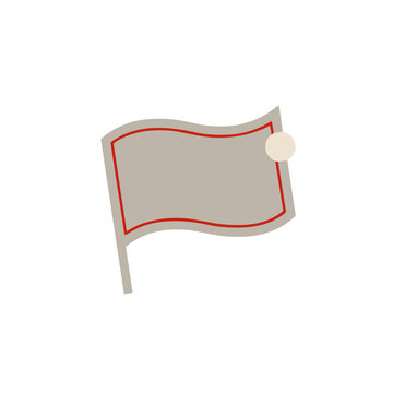 Gray flag with red border and circle