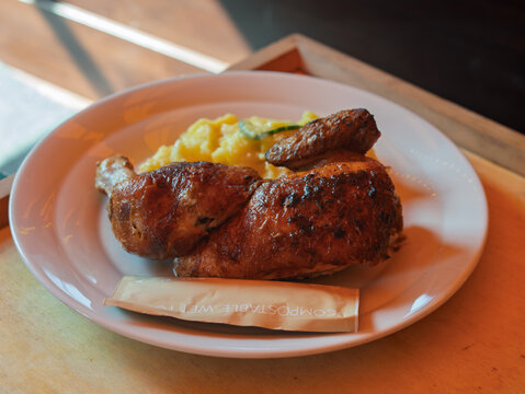 Classic German Roast Chicken with Potato Salad