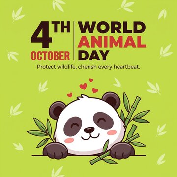 World Animal Day Panda Wildlife Conservation Celebration Banner