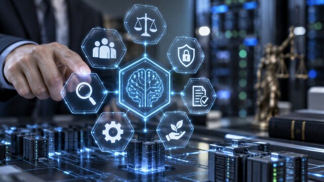 AI Governance Framework Pillars: Fairness, Transparency, Accountability, Privacy, Ethical Use, and Compliance for Responsible Technology Management.