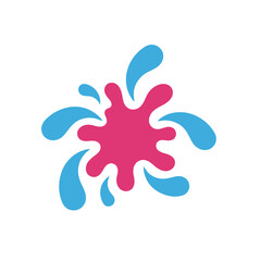 Fototapeta premium Pink and blue liquid splashes isolated on transparent background