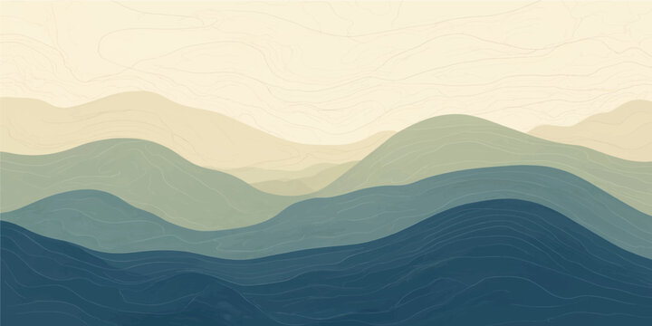 Abstract layered hills and mountains topographic contour lines pattern background design vector illustration