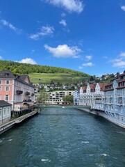 Obraz premium View of the old town of river