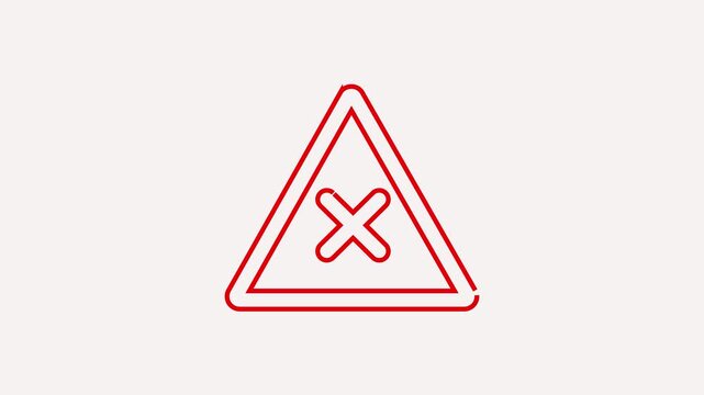 Red abstract geometric triangle symbol with an ampersand inside on a light background