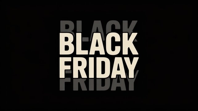 Bold black friday typography with a retro cream colored font on a solid black background, for seasonal retail, sales events and, promotional marketing campaigns