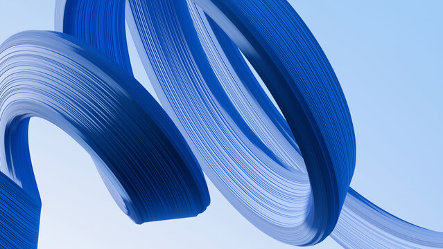 3D abstract blue ribbon wave background. Ideal for modern website headers, tech banners, posters, and corporate presentation templates