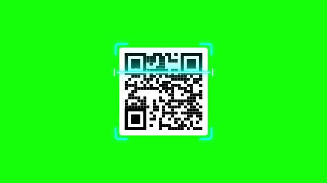 qr code scan interface animation with chroma key background
