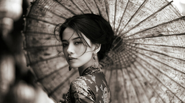 Baba Nyonya' is a mixture of the chinese and malay culture during the 15th to 16th century in Nusantara, especially Malacca. Photo shown is a chinese fashion model wearing baba nyonya costume.