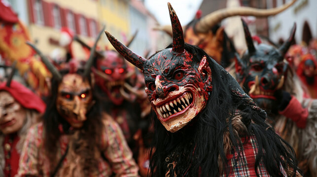 he annual Rosenmontagsparade in Freiburg gerrmany, is one of the highlights ofthe regional carnival. Many participants wear traditional costumes and masks.