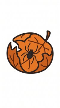 Spider resting on autumn leaf whimsical halloween autumn vibe
