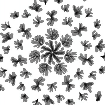 set of flower and isolated on white background