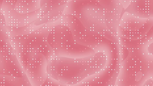 Abstract pink liquid waves with white halftone dot texture