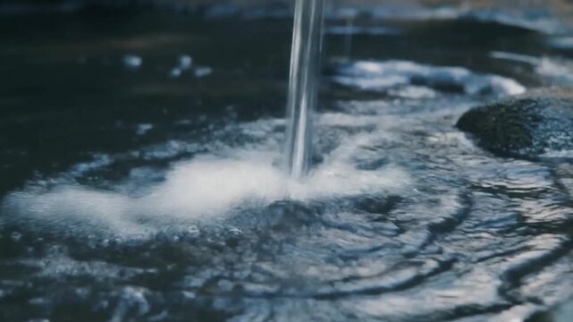 瀬から淵へ落ち込む段差 シームレスループ動画背景 16:9 4K