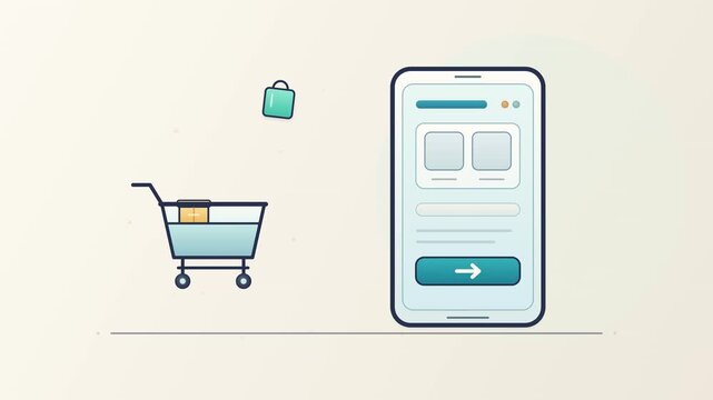 Cart to order confirmation animation with ecommerce checkout, purchase summary and successful order status, clean retail motion graphic for online shopping, transaction flow and customer experience