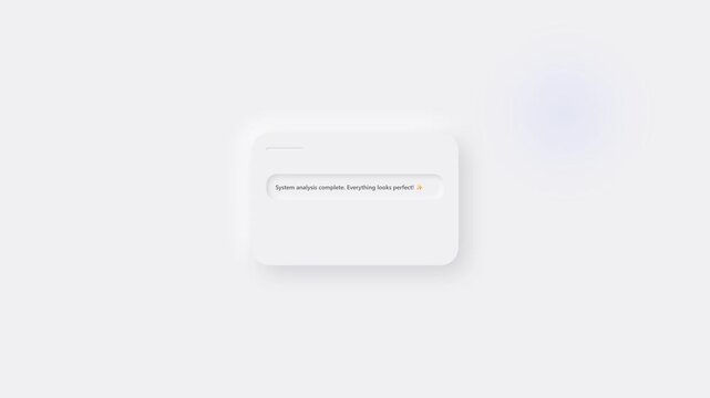 "some text input..." neomorphic ui card component with text input field and cursor animation on clean background