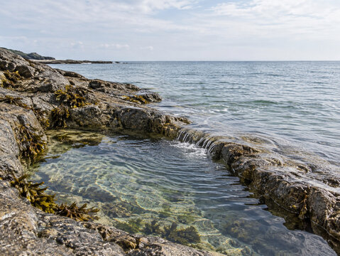 Tide pool coastline after the tide recedes