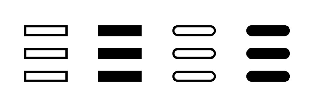 Menu Icon set vector. web menu sign and symbol. hamburger menu symbol