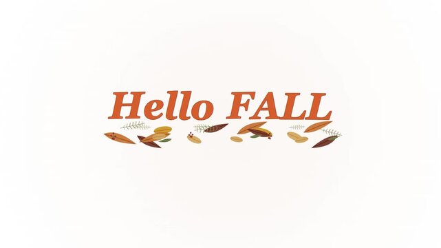 A cheerful and inviting greeting for the autumn season, featuring vibrant fall foliage and a warm 'Hello Fall' message