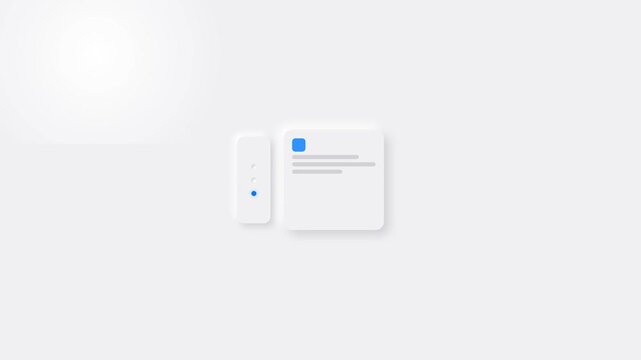 Neomorphic user interface control panel with toggle switch animating on minimalist background