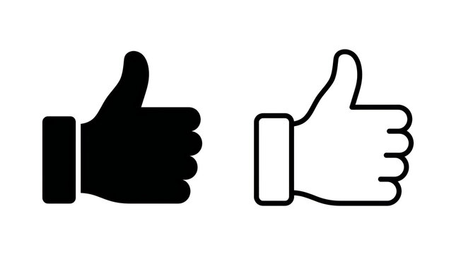 Upvoted thumbs up icon pair vector illustration