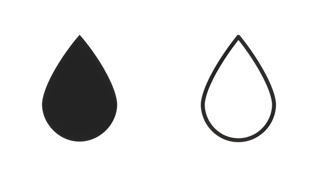 Black and white drop shape illustration