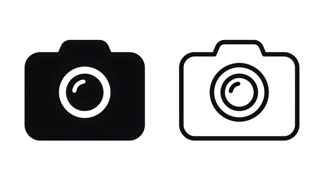 Minimalist camera icons with different styles