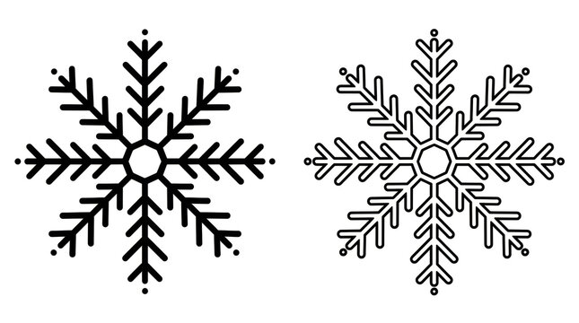 Simple black and white snowflake vector illustration