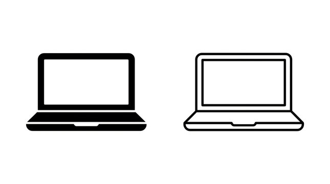 Simple black and white laptop icons side by side