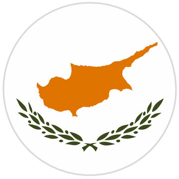 cyprus circular flag isolated on transparent background