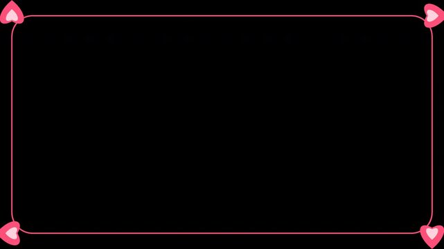 Pink Heart Corners Decorative Frame Border Transparent Overlay