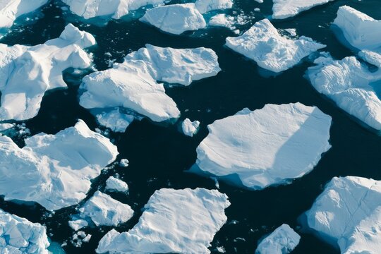 Ice floes scattered across a polar sea