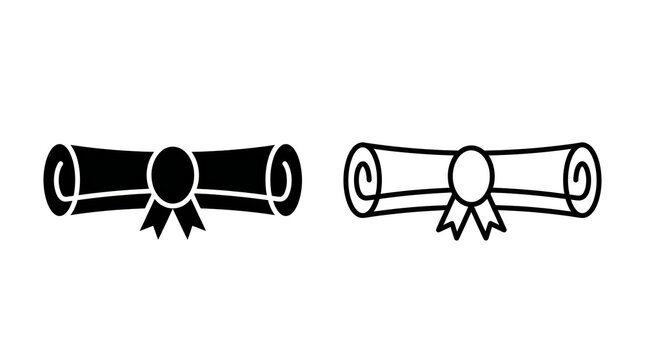Simple diploma scroll illustration with ribbon