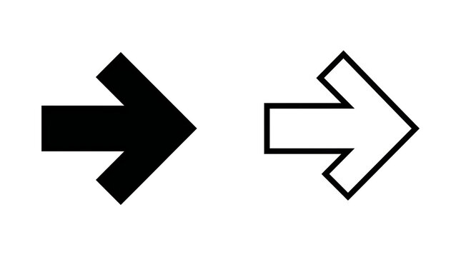 Simple black and white right arrow icon