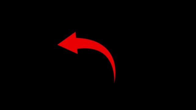  red color animated down to up arrow animation. arrow icon animation on black background.Business growth arrow animated video.
