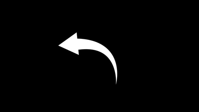  white color animated down to up arrow animation. arrow icon animation on black background.Business growth arrow animated video.