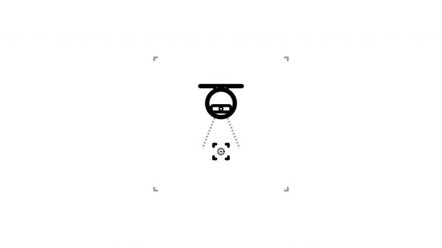 Minimalist Black Vector Icon of AI Surveillance Defense Camera