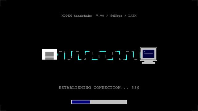 Retro Modem Handshake Connection Process Retro Computer Interface