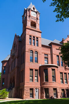 landmark steele county courthouse building in owatonna minnesota of richardsonian romanesque architectural style 