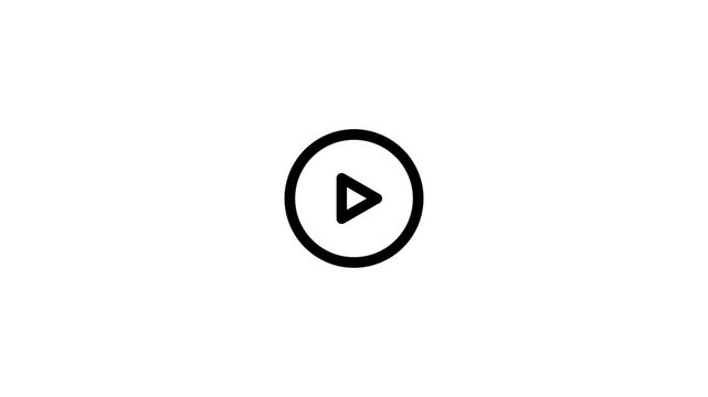 Play button animation appearing on a clean white background