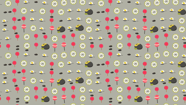 Food and candy illustrations pattern