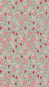 Seamless pattern of stylized food and candy illustrations