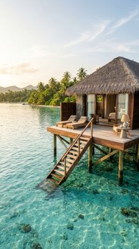 Luxury Tropical Bungalow Over the Water with Private Deck