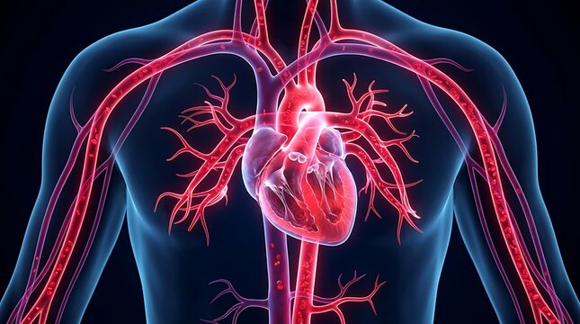 Human heart and circulatory system anatomy